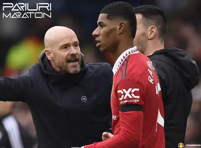 Erik ten Hag si Marcus Rashford abia isi mai vorbesc