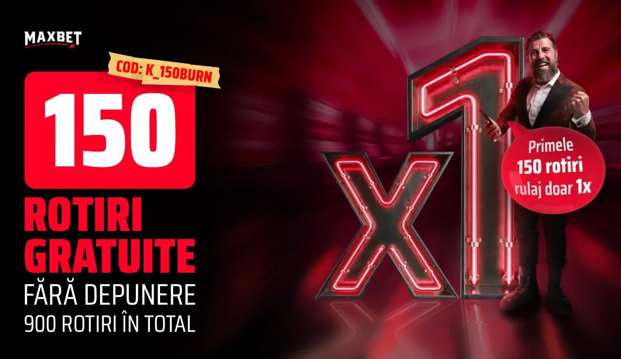 Maxbet - 150 Rotiri Gratuite Rulaj doar 1x