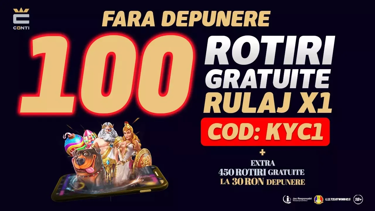 ContiCazino - 100 Rotiri Gratuite Rulaj 1x