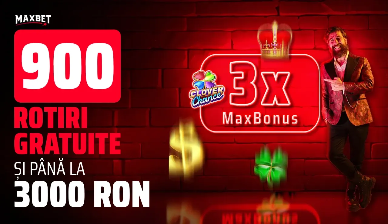 Maxbet Bonus – 3000 RON + 900 Rotiri Gratuite