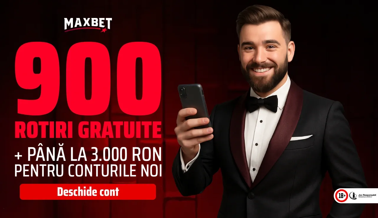 Maxbet Bonus – Până la 3000 RON + 900 Rotiri Gratuite