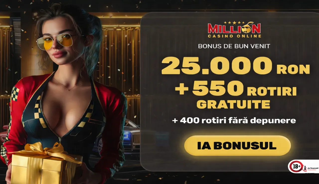 Million Casino Bonus – 25.000 RON + 550 Rotiri Gratuite