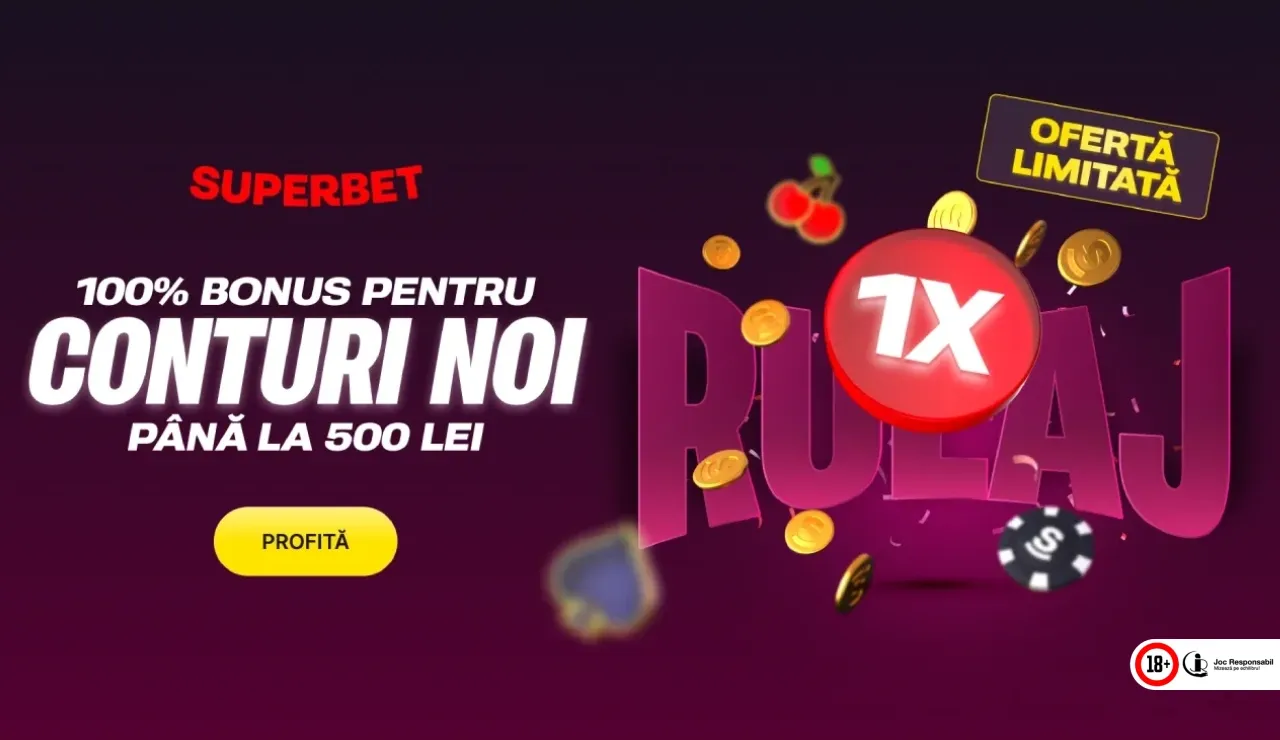 Superbet Bonus De Bun Venit: Până la 500 RON și Rulaj 1x