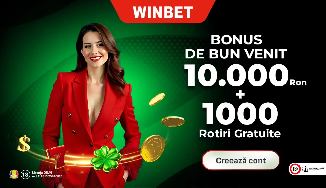 Winbet Bonus De Bun Venit – 10.000 Ron + 1.000 Rotiri Gratuite