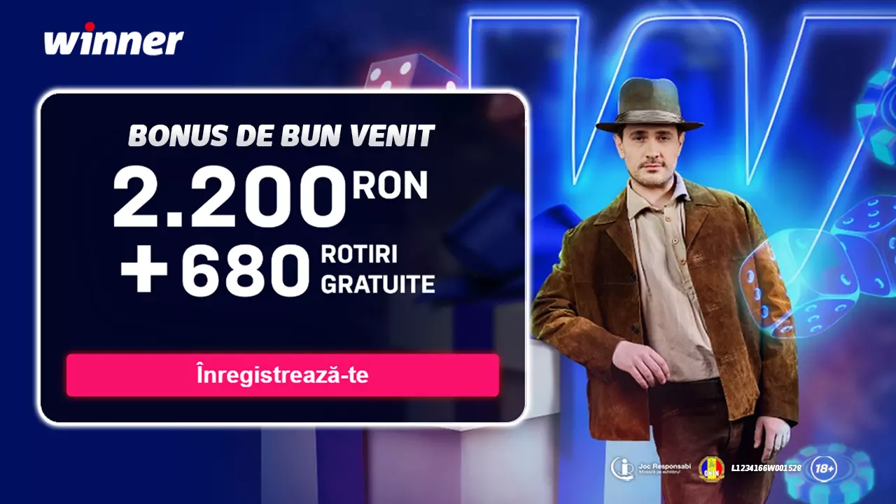 Winner Bonus De Bun Venit: 2.200 Ron & 680 Rotiri Gratuite